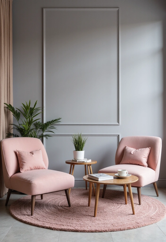 22 Eye-Popping 1980s Color Schemes That'll Brighten Up Your Home (Dare to Try #3!) - 7. Vintage Charm: Blush Pink and Grey