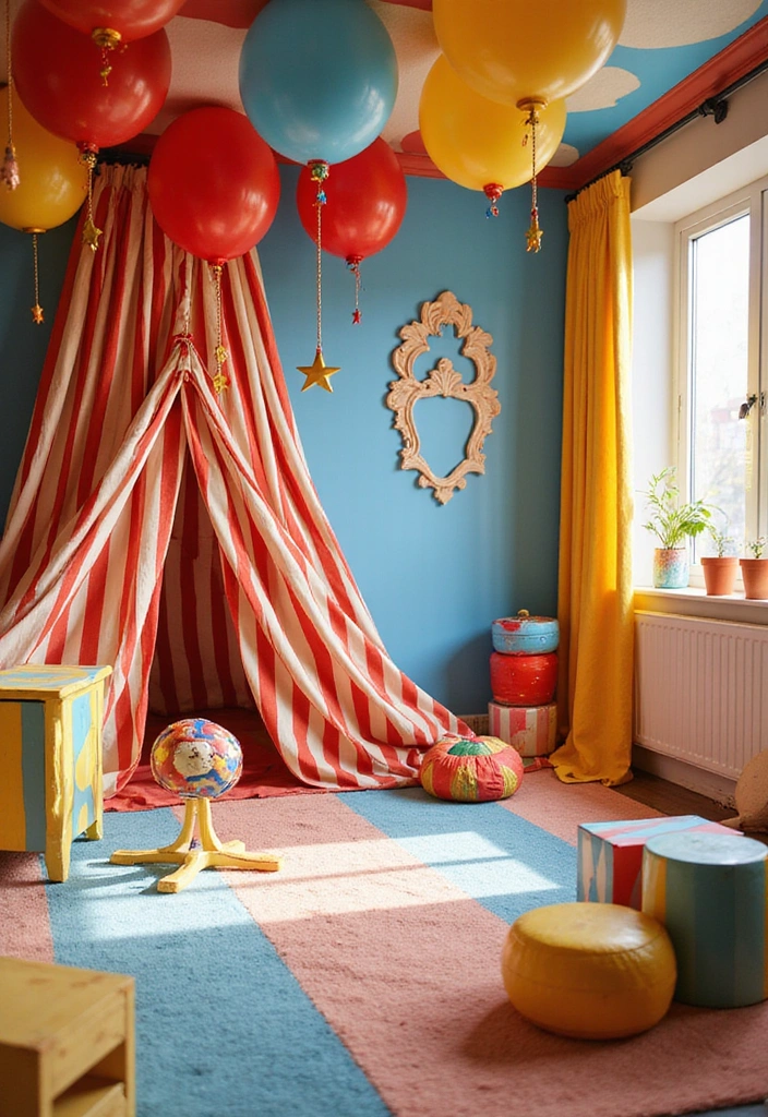 22 Themed Kids Playroom Ideas That'll Make Every Day an Adventure (Check Out #6!) - 15. Circus Extravaganza