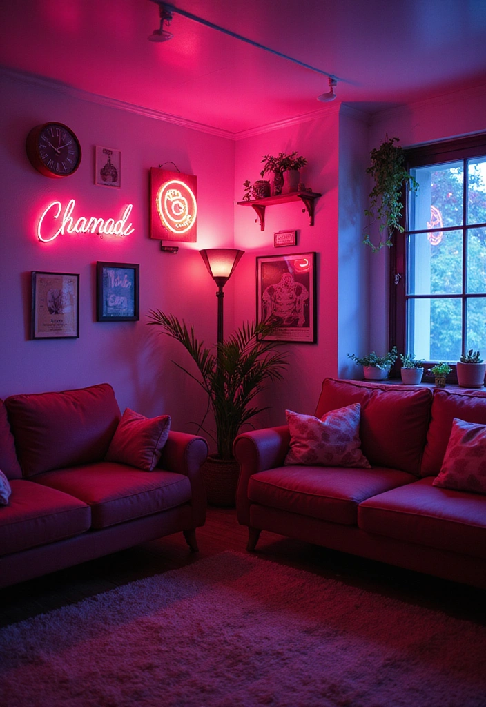 15 Rad 1980s Decor Ideas That'll Bring Your Living Room Back to Life (You Won't Believe #6!) - 1. Neon Lights Galore