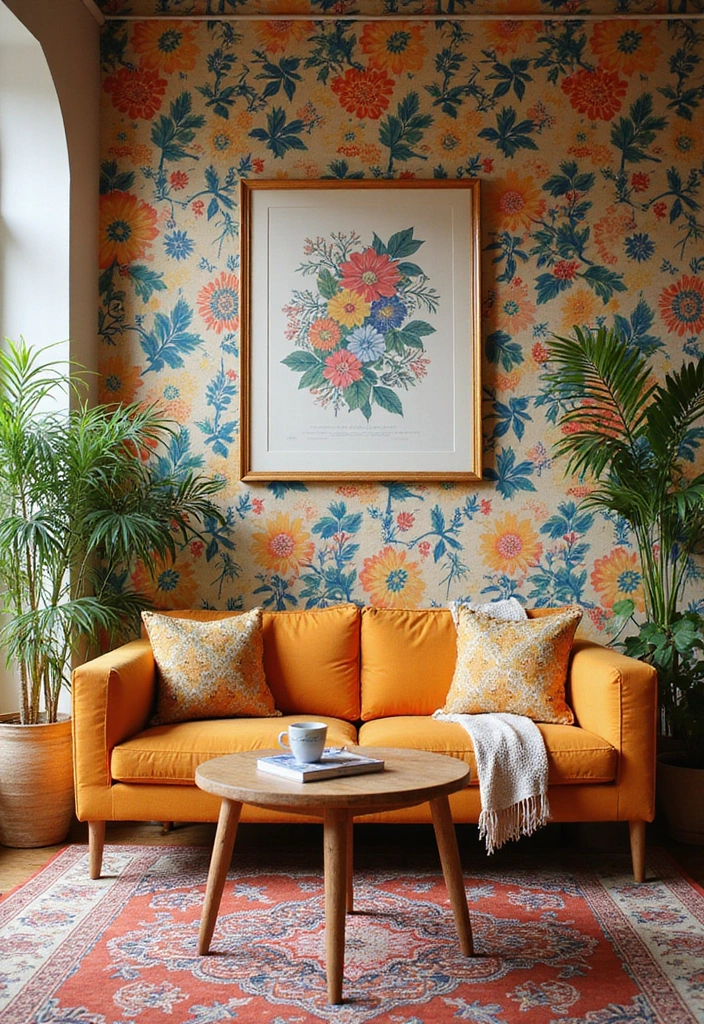 15 Rad 1980s Decor Ideas That'll Bring Your Living Room Back to Life (You Won't Believe #6!) - 7. Bright and Bold Wallpaper