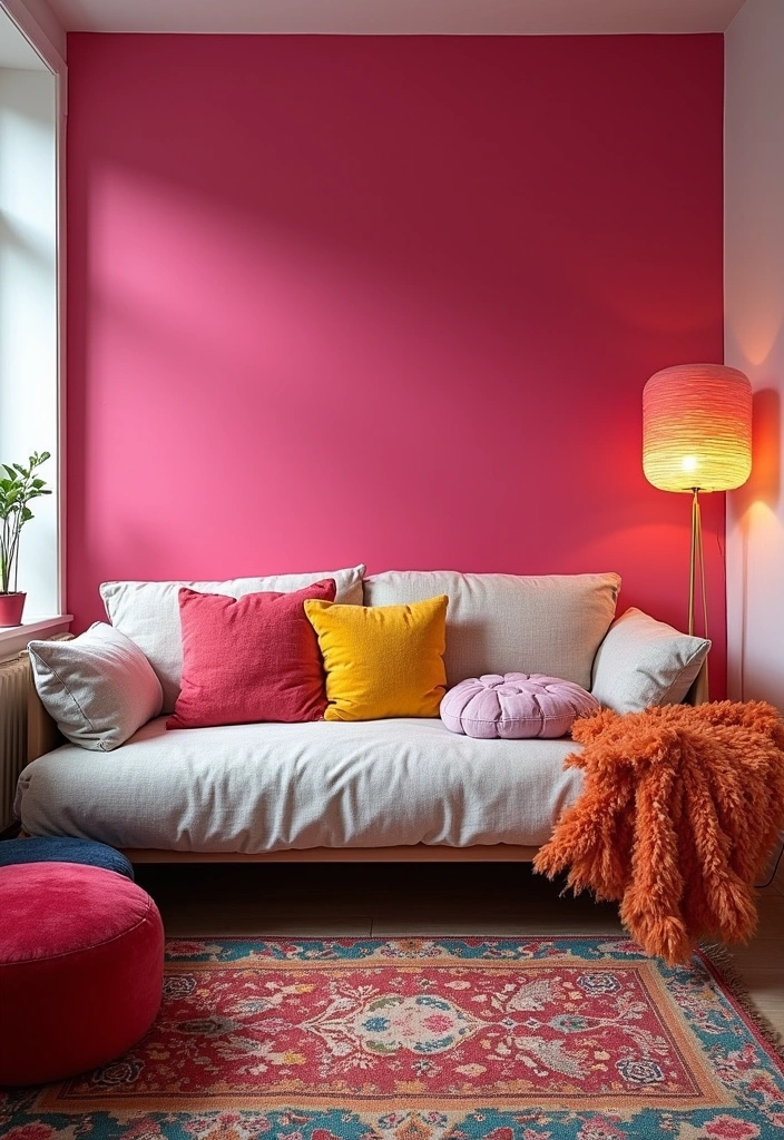 18 Small Pink Bedroom Ideas That Prove Less is More (#9 Is a Game-Changer!) - 2. Bold Pink Accents