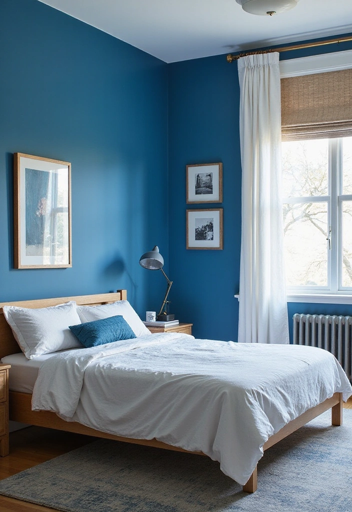 20 Bold Bedroom Decor Ideas to Revamp Your Space (You Won't Believe #11!) - 1. Electric Blue Walls
