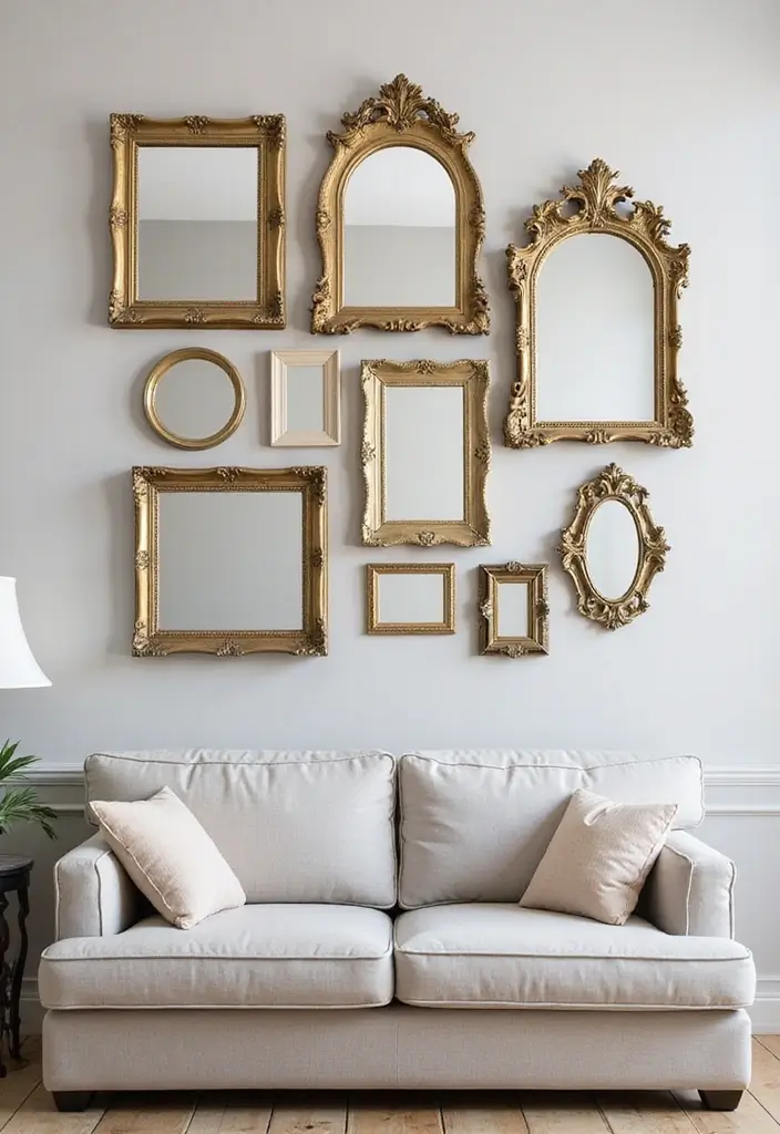 15 Stunning Mirror Decor Ideas That Will Transform Your Living Room (Wait Until You See #9!) - 15. Mirror Frames as Wall Art