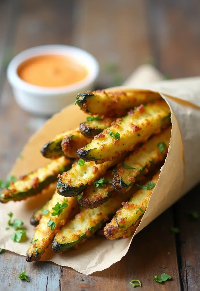 20 Comforting Garlic Herb Roasted Potatoes & Zucchini Recipes You Can't Resist! - 9. Garlic Parmesan Roasted Zucchini Fries
