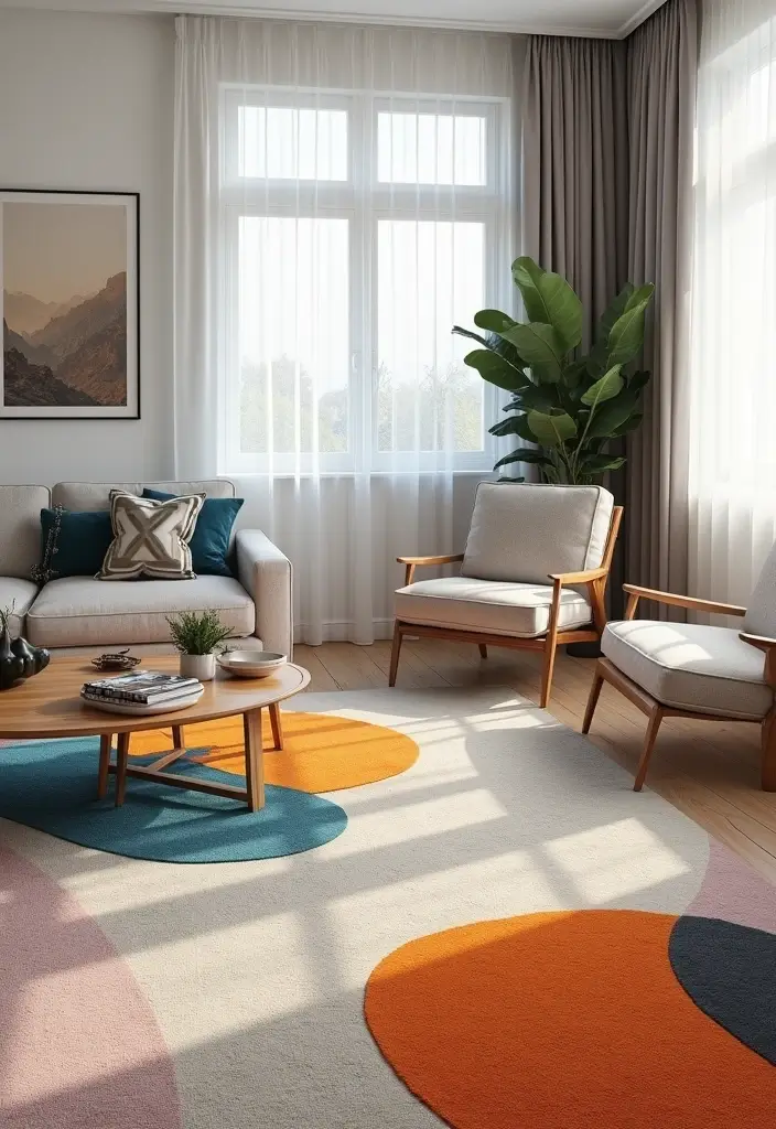 19 Colorful Carpet Designs for Living Rooms That Will Brighten Your Day (Wait Until You See #10!) - 13. Modern Abstracts