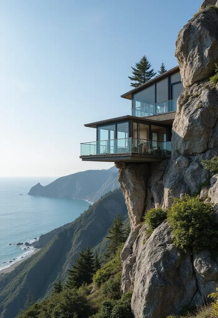 10 Stunning Glass House Designs That Will Leave You Breathless (Wait Until You See #6!) - 5. The Cliffside Glass House: An Elevated Experience