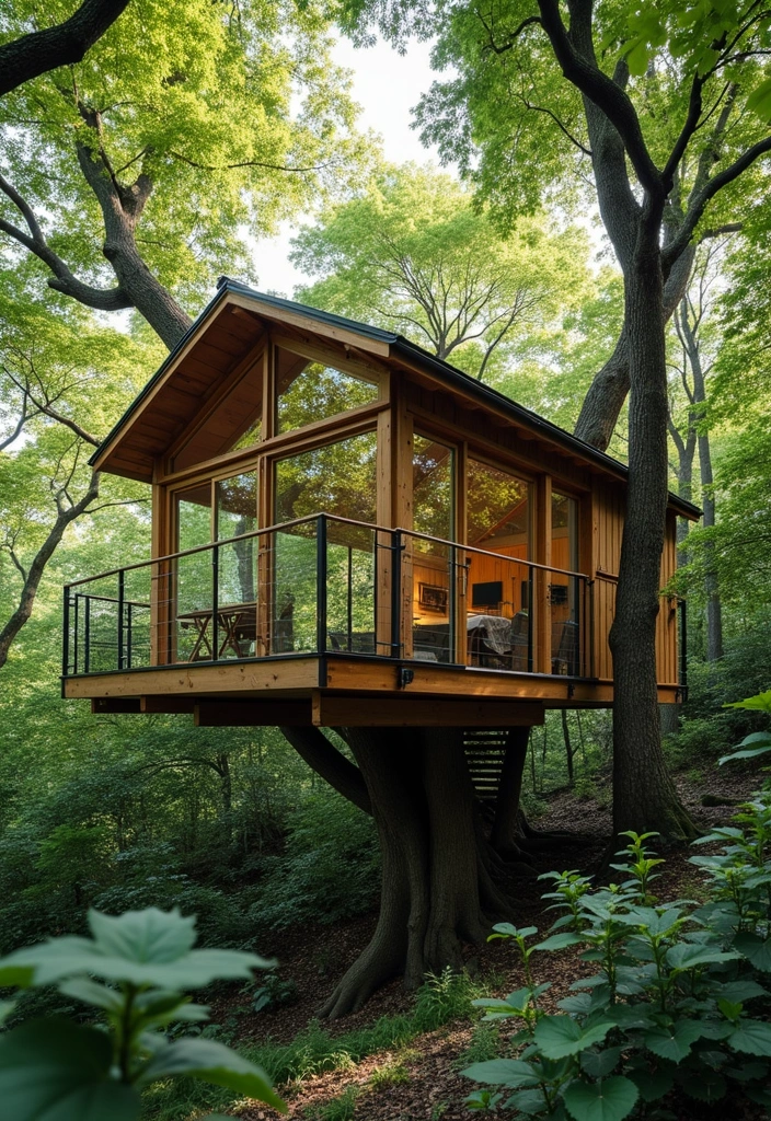 10 Stunning Glass House Designs That Will Leave You Breathless (Wait Until You See #6!) - 6. The Treehouse Glass Retreat: Nature's Embrace