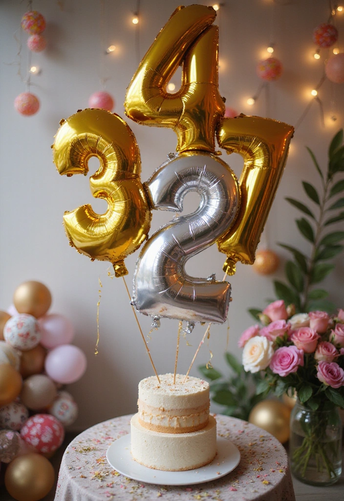 11 Eye-Catching Number Balloons That Will Celebrate Your Kids Birthday in Style! - 1. Sparkling Metallic Numbers