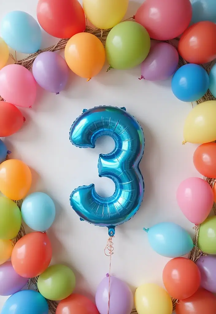 11 Eye-Catching Number Balloons That Will Celebrate Your Kids Birthday in Style! - 8. Balloon Garland with Number Focus