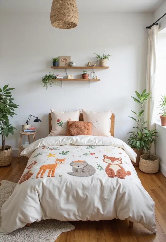 12 Eco-Friendly Handmade Embroidery Bed Covers You’ll Love (and Save the Planet!) - 3. Woodland Whimsy