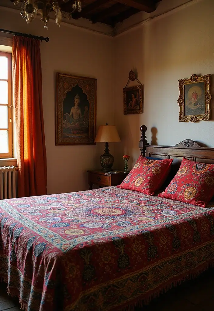 12 Eco-Friendly Handmade Embroidery Bed Covers You’ll Love (and Save the Planet!) - 8. Ethnic Inspirations