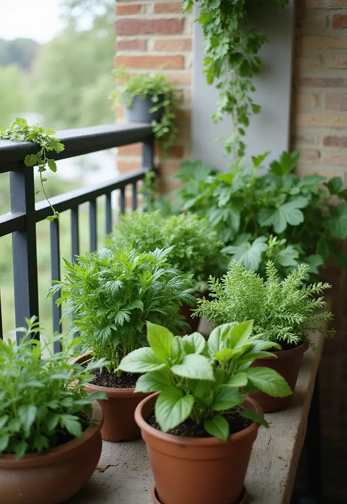 12 Ingenious Balcony Ideas That Bring the Outdoors In (You Won't Believe #5!) - 11. Herb Garden: Fresh Flavors at Your Fingertips
