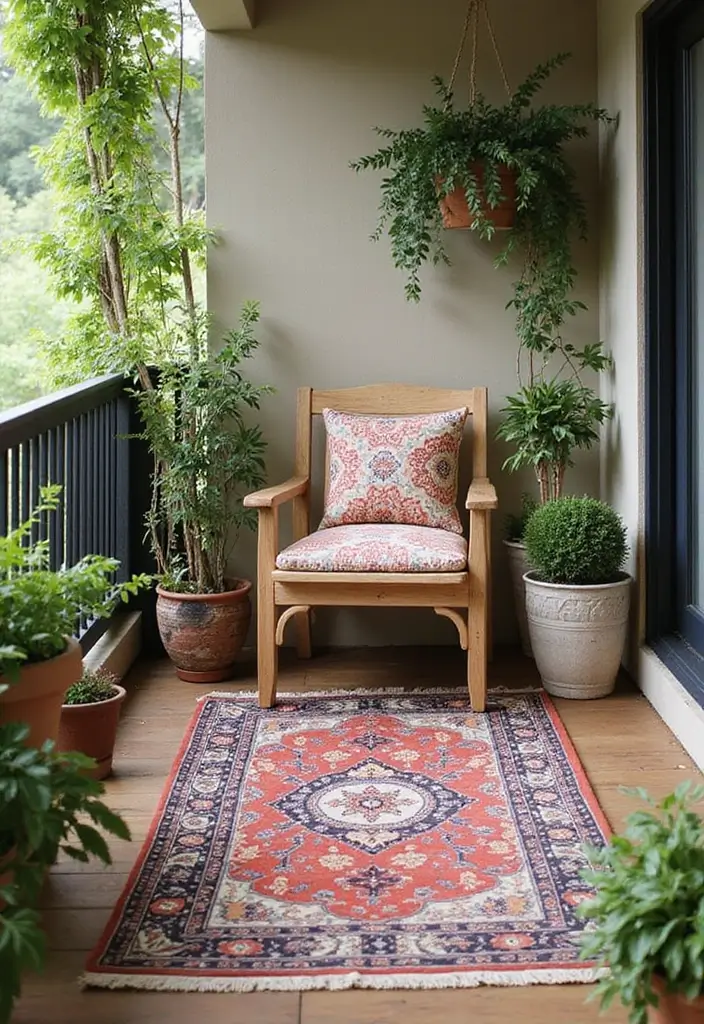 12 Ingenious Balcony Ideas That Bring the Outdoors In (You Won't Believe #5!) - 5. Outdoor Rugs: A Touch of Comfort