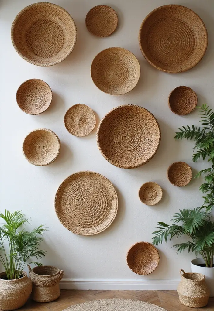 12 Stunning Handmade Wall Decor Ideas That Will Transform Your Space (You Won't Believe #5!) - 4. Woven Wall Baskets: Functional and Artistic