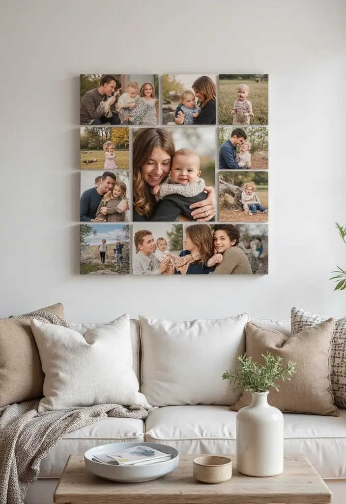 12 Stunning Handmade Wall Decor Ideas That Will Transform Your Space (You Won't Believe #5!) - 9. Canvas Photo Collage: Cherished Memories