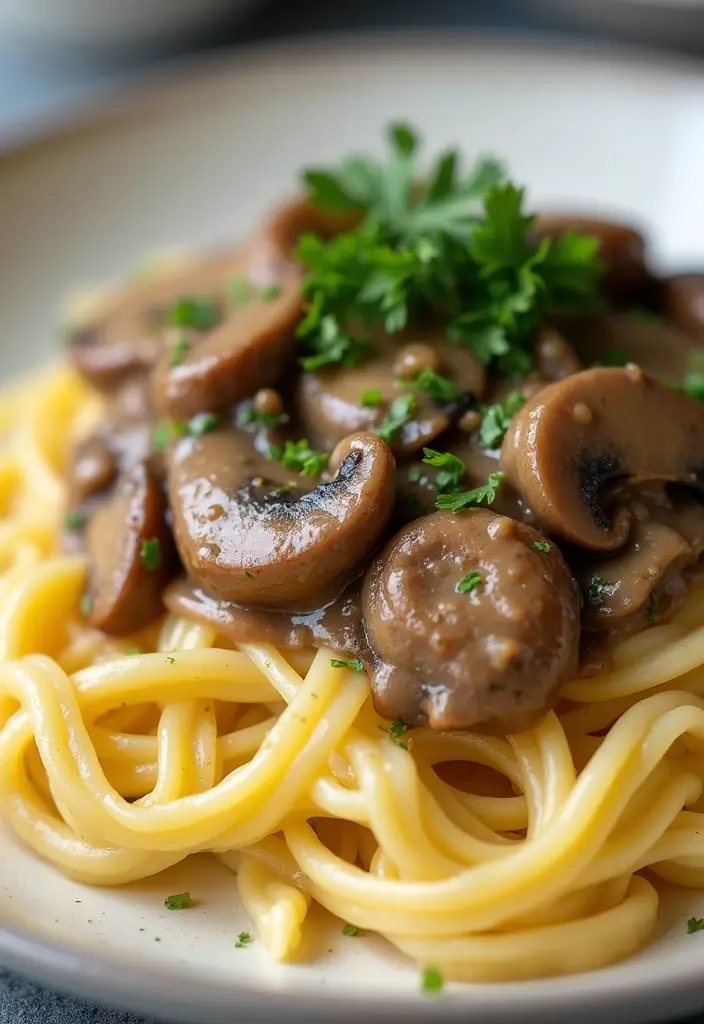 14 Delicious Vegan Recipes That Even Meat-Lovers Will Crave (You Have to Try #7!) - 1. Creamy Vegan Mushroom Stroganoff