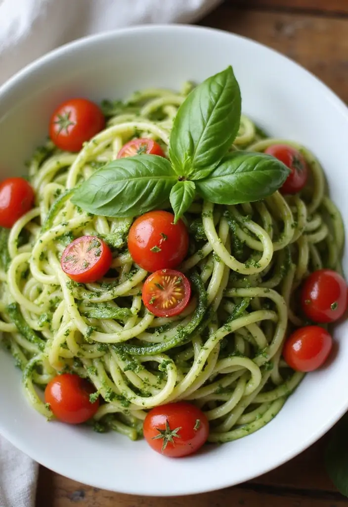 14 Delicious Vegan Recipes That Even Meat-Lovers Will Crave (You Have to Try #7!) - 4. Zucchini Noodles with Pesto