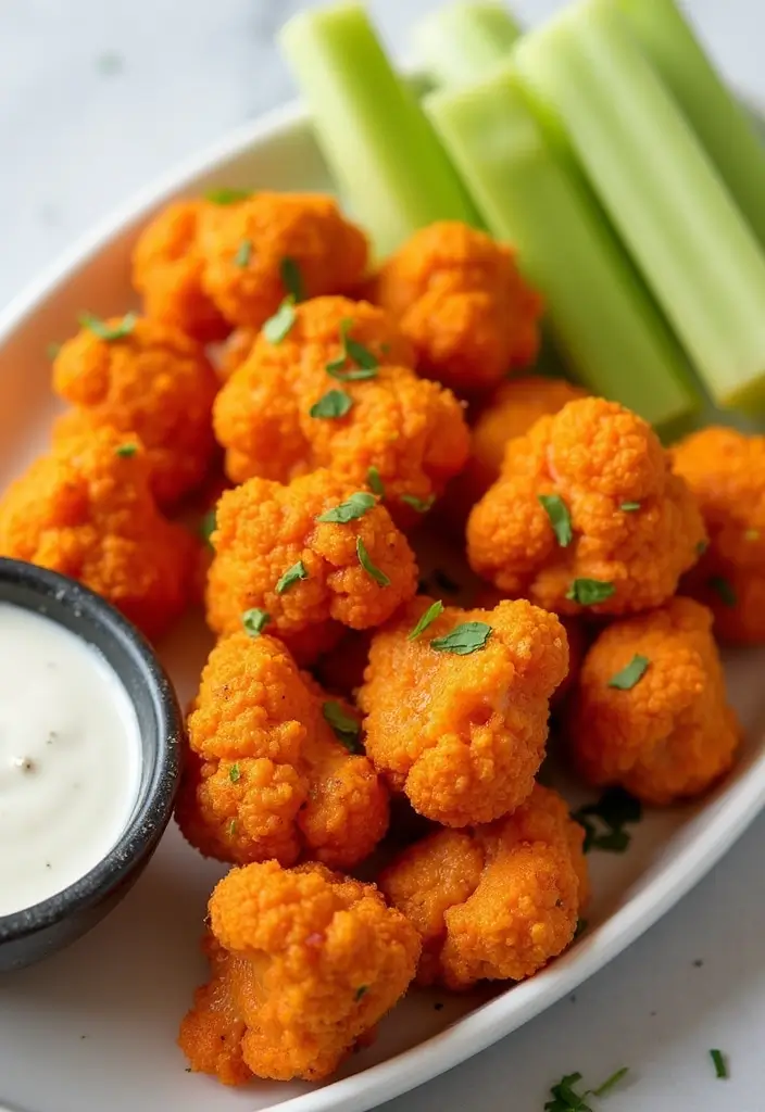 14 Delicious Vegan Recipes That Even Meat-Lovers Will Crave (You Have to Try #7!) - 6. Cauliflower Buffalo Wings