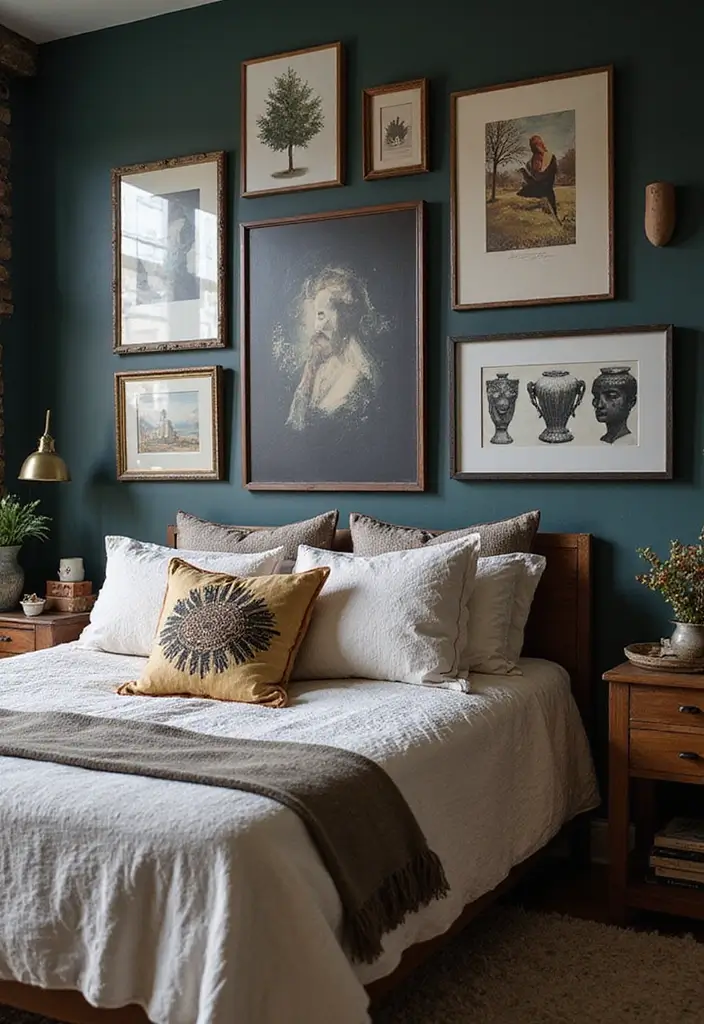 15 Dark Boho Bedroom Decor Ideas That'll Transform Your Space into a Cozy Haven! - 12. Artistic Layers