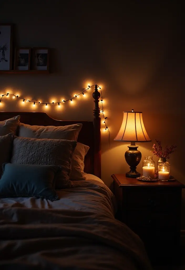15 Dark Boho Bedroom Decor Ideas That'll Transform Your Space into a Cozy Haven! - 3. Ambient Mood Lighting