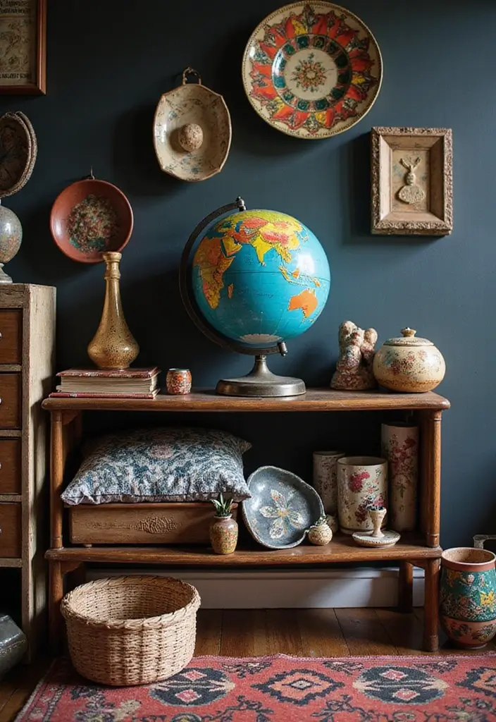 15 Dark Boho Bedroom Decor Ideas That'll Transform Your Space into a Cozy Haven! - 9. Quirky Decorative Accents