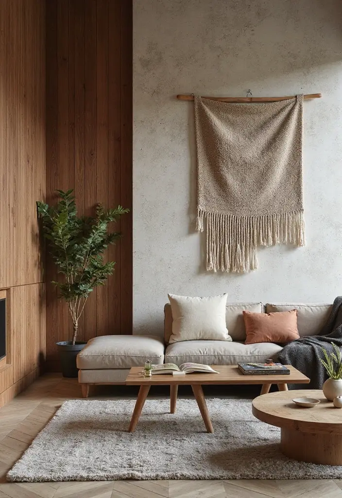 15 Groovy 1970s Living Room Decor Ideas That'll Make You Feel Like You're in a Time Machine! - 14. Textured Walls