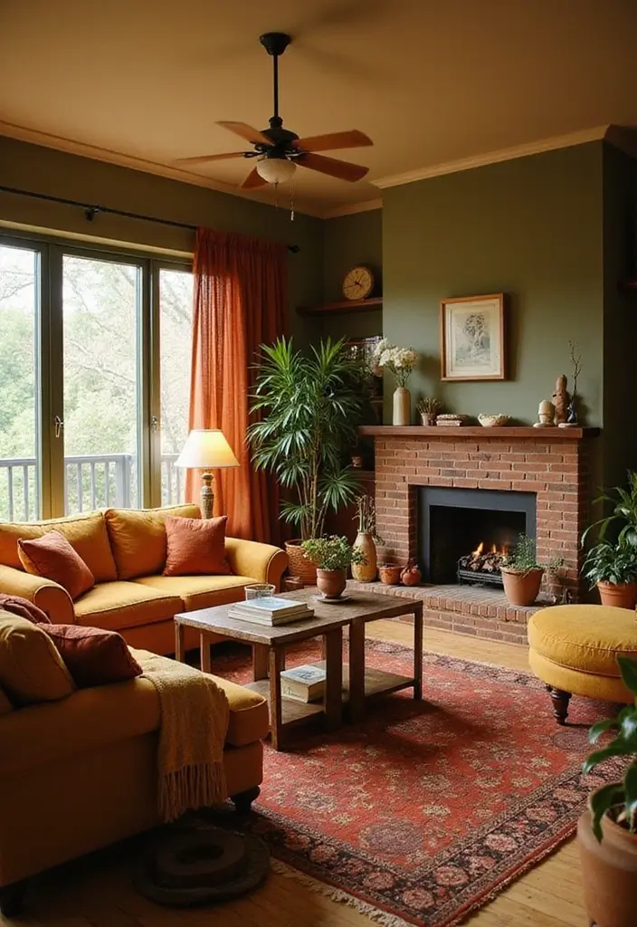 15 Groovy 1970s Living Room Decor Ideas That'll Make You Feel Like You're in a Time Machine! - 3. Earthy Color Schemes