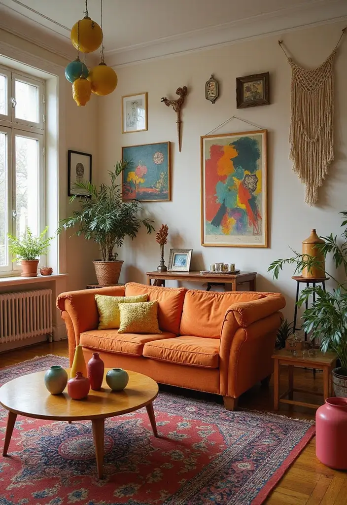 15 Groovy 1970s Living Room Decor Ideas That'll Make You Feel Like You're in a Time Machine! - 6. Funky Accessories