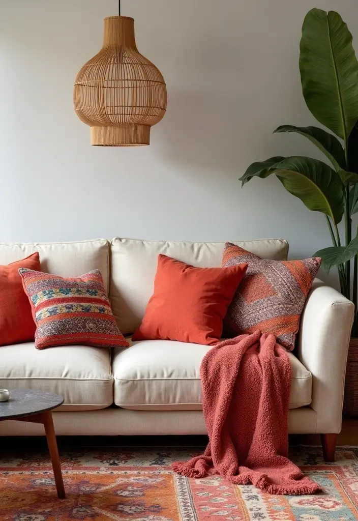 15 Groovy 1970s Living Room Decor Ideas That'll Make You Feel Like You're in a Time Machine! - 8. Mix and Match Textiles