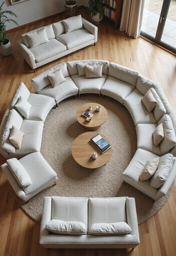 15 Groovy 1970s Living Room Decor Ideas That'll Make You Feel Like You're in a Time Machine! - 9. Low Furniture Layout