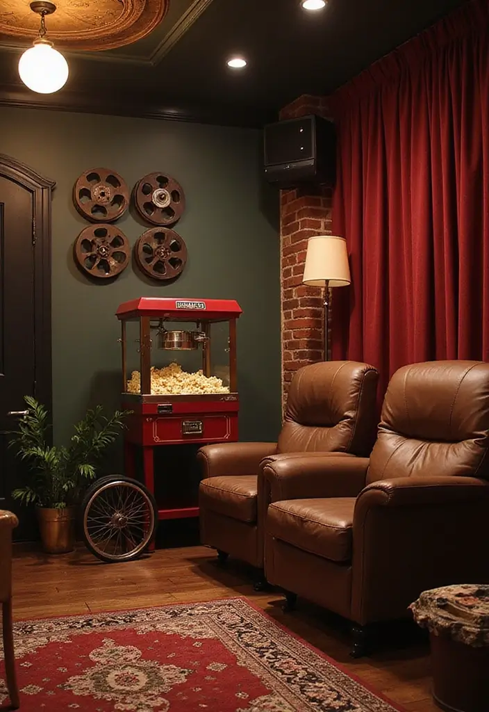 15 Home Theater Ideas That'll Make You Feel Like You're in a Real Cinema (You Won't Believe #7!) - 10. Vintage Touches