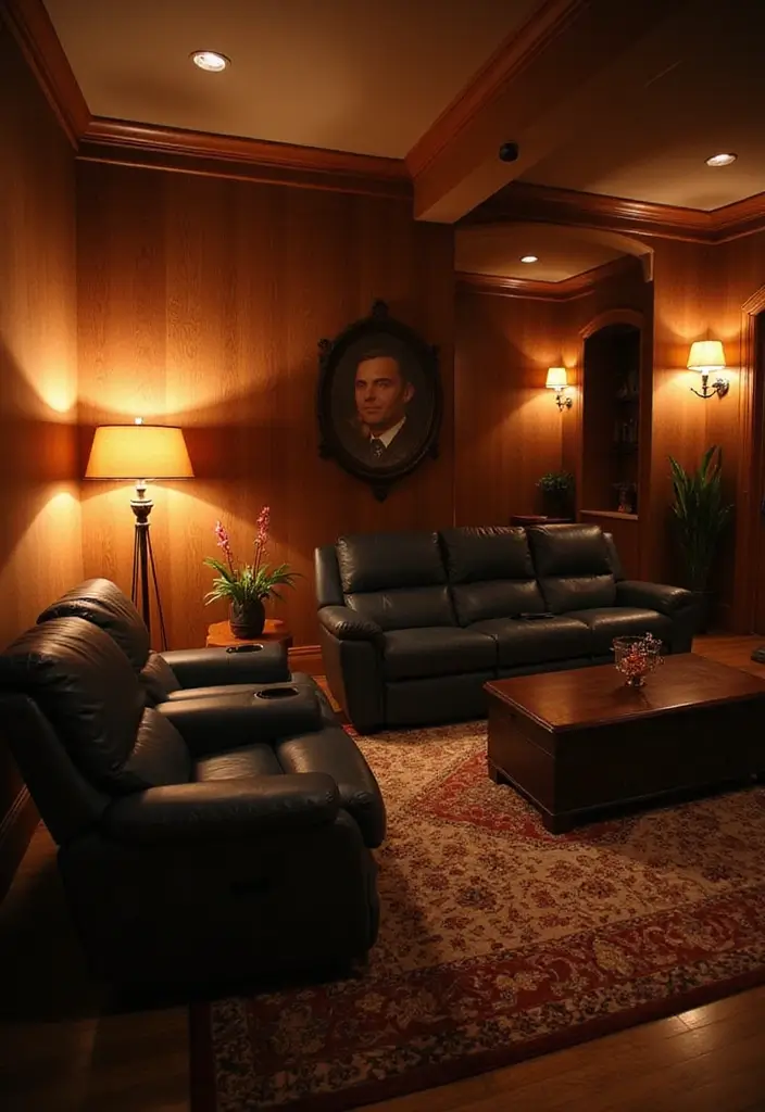 15 Home Theater Ideas That'll Make You Feel Like You're in a Real Cinema (You Won't Believe #7!) - 11. Cozy Lighting Fixtures