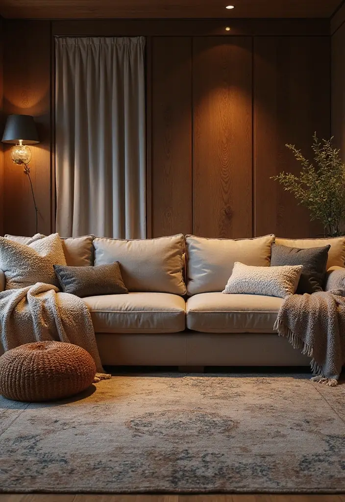 15 Home Theater Ideas That'll Make You Feel Like You're in a Real Cinema (You Won't Believe #7!) - 12. Comfortable Textiles