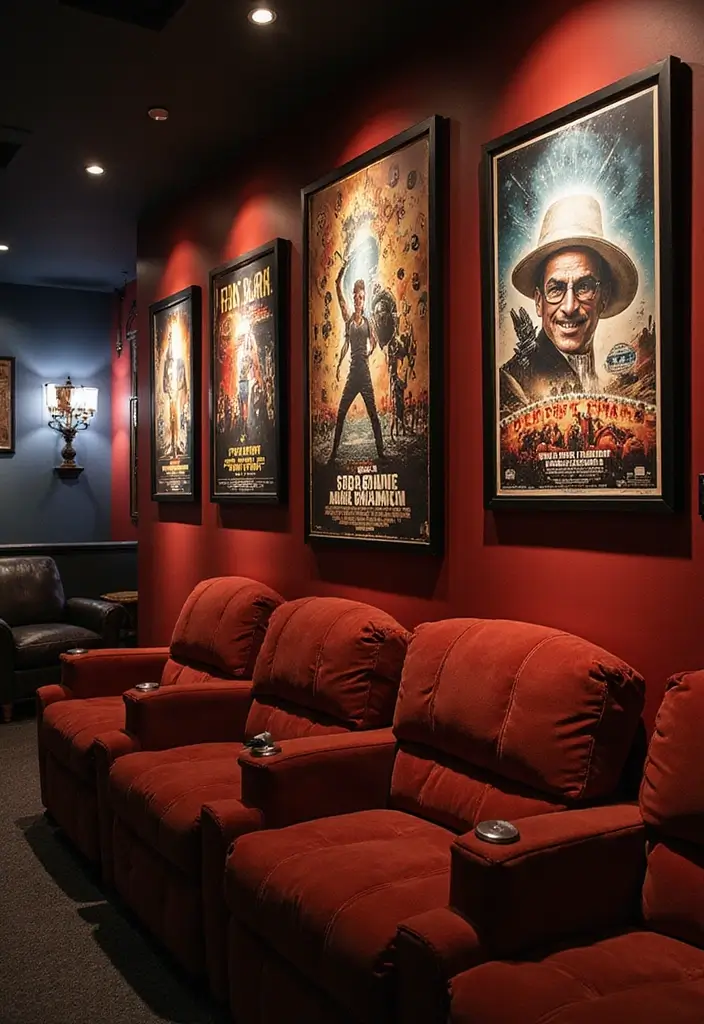 15 Home Theater Ideas That'll Make You Feel Like You're in a Real Cinema (You Won't Believe #7!) - 2. Movie-themed Wall Art