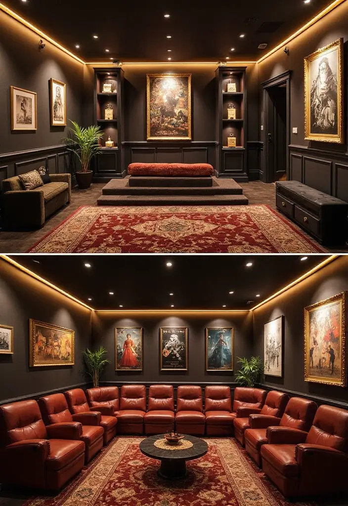 15 Home Theater Ideas That'll Make You Feel Like You're in a Real Cinema (You Won't Believe #7!) - 7. Themed Decor Zones
