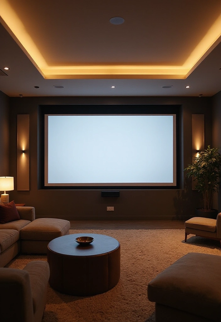 15 Home Theater Ideas That'll Make You Feel Like You're in a Real Cinema (You Won't Believe #7!) - 9. Customized Projector Screen