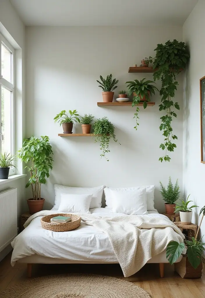15 Japandi Small Bedroom Ideas That Will Transform Your Space into a Zen Retreat! - 11. Add a Touch of Greenery