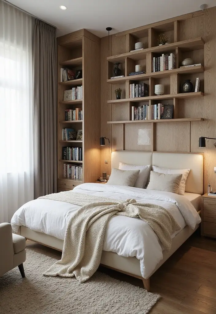 15 Japandi Small Bedroom Ideas That Will Transform Your Space into a Zen Retreat! - 13. Use Vertical Space Wisely