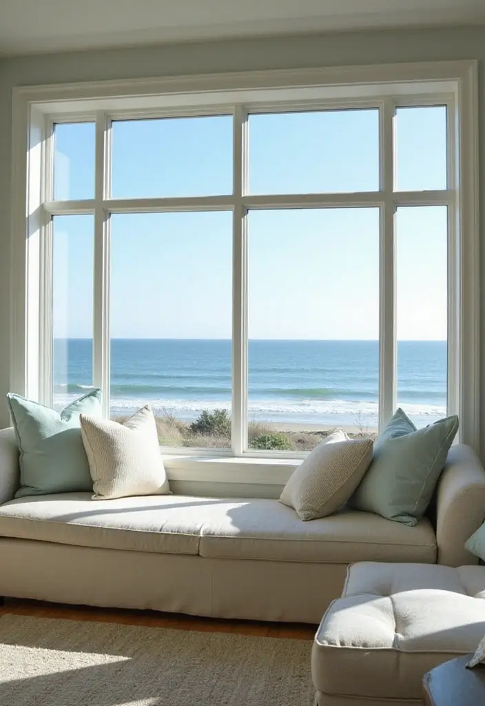 15 Stunning Beach House Living Room Decor Ideas That Will Make You Want to Move In! - 4. Large Windows for Ocean Views