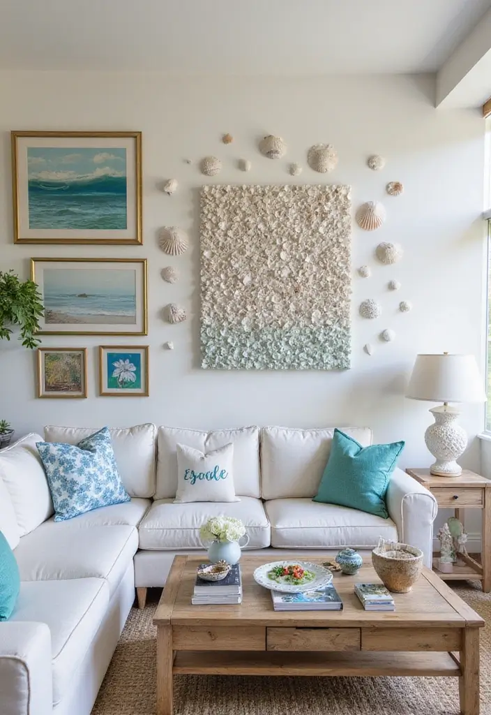 15 Stunning Beach House Living Room Decor Ideas That Will Make You Want to Move In! - 6. Ocean-Inspired Artwork