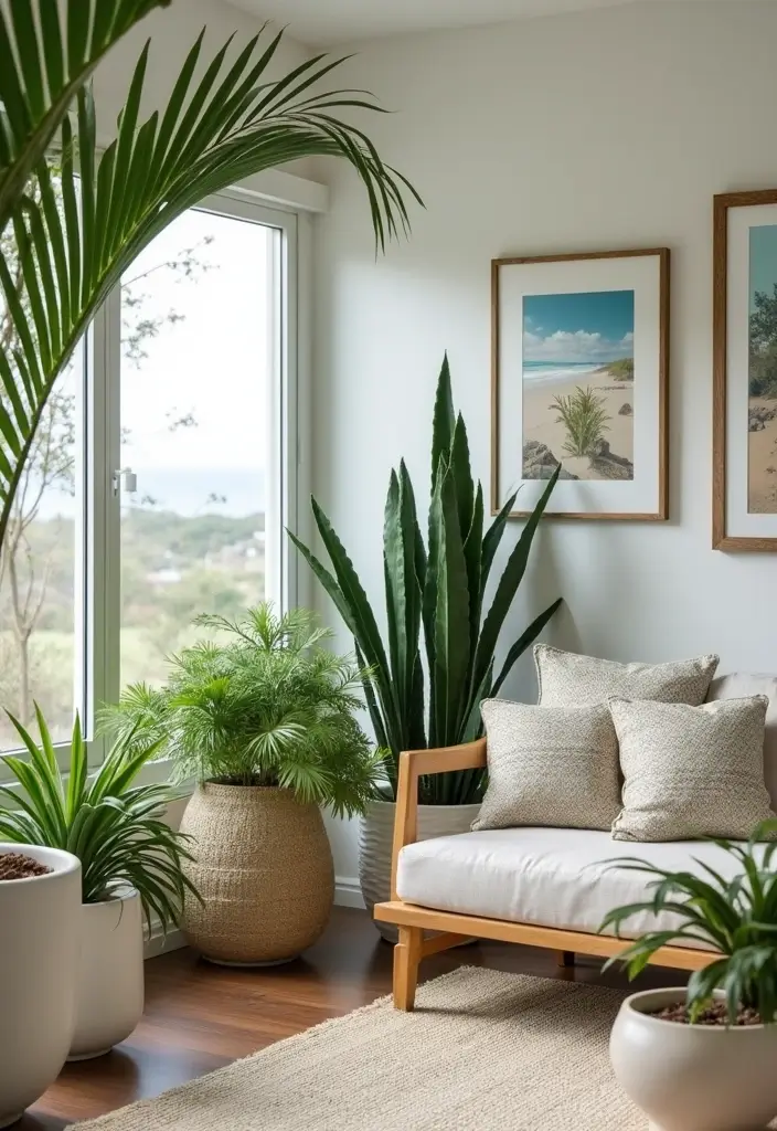 15 Stunning Beach House Living Room Decor Ideas That Will Make You Want to Move In! - 9. Indoor Plants