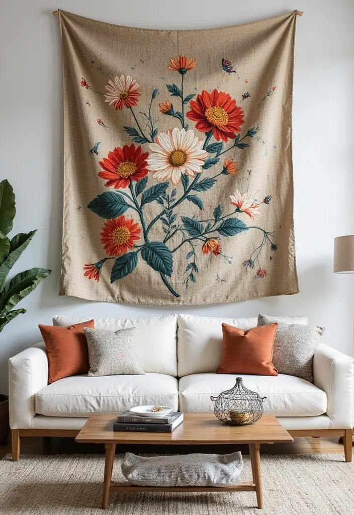 15 Stunning Floral Hand Embroidery Decor Ideas That'll Brighten Up Any Space! - 4. Floral Embroidery Wall Hangings