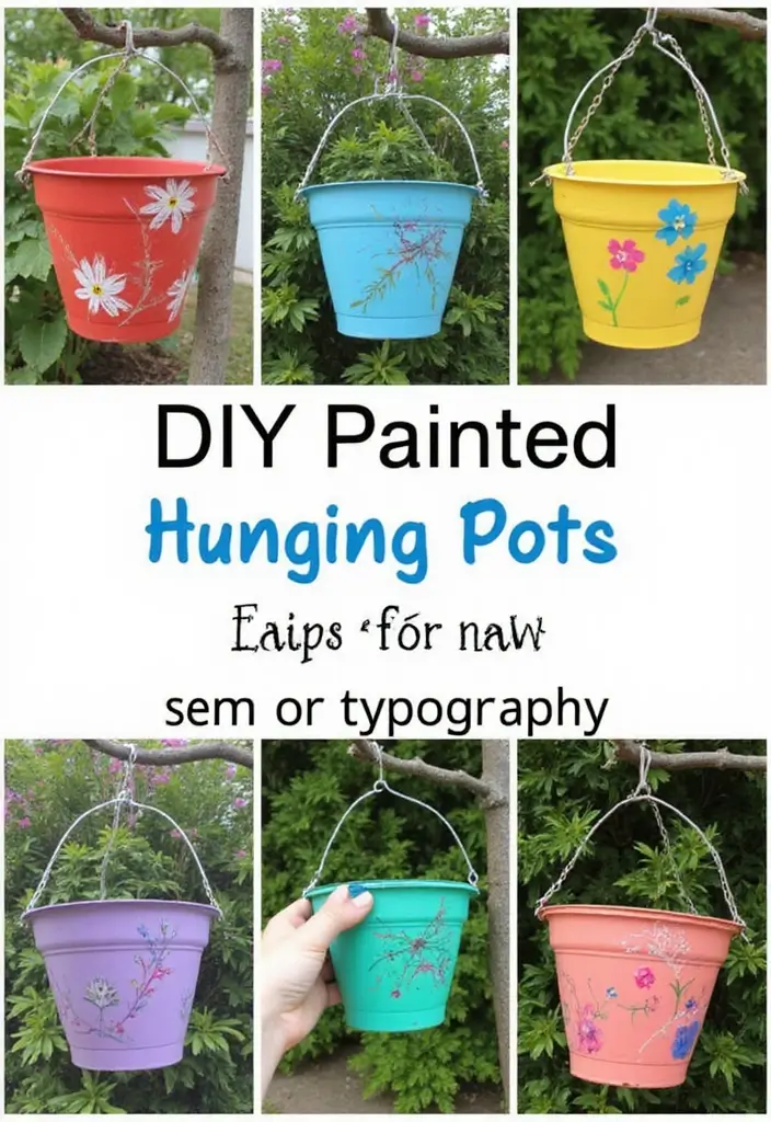 15 Stunning Hanging Pots That'll Transform Your Garden into a Paradise (You Won't Believe #7!) - 10. DIY Painted Hangers
