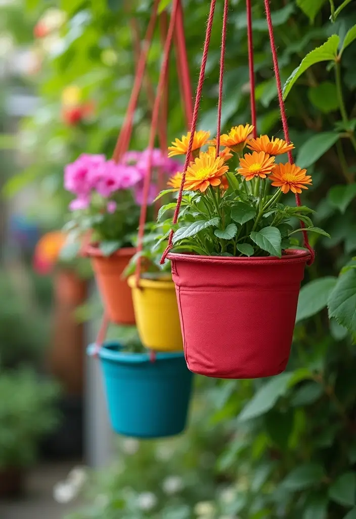 15 Stunning Hanging Pots That'll Transform Your Garden into a Paradise (You Won't Believe #7!) - 13. Fabric Hanging Planters
