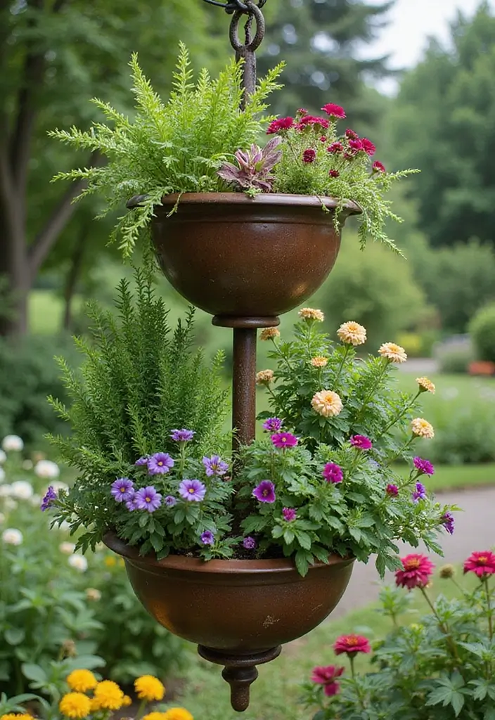 15 Stunning Hanging Pots That'll Transform Your Garden into a Paradise (You Won't Believe #7!) - 15. Multi-Tiered Hanging Planters