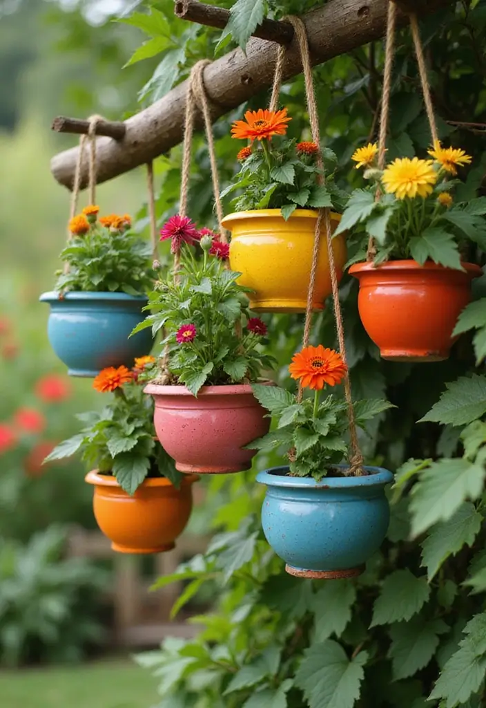 15 Stunning Hanging Pots That'll Transform Your Garden into a Paradise (You Won't Believe #7!) - 2. Colorful Ceramic Pots