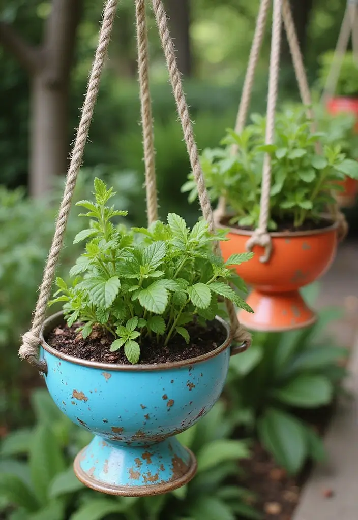 15 Stunning Hanging Pots That'll Transform Your Garden into a Paradise (You Won't Believe #7!) - 7. You Won't Believe This! Repurposed Colanders