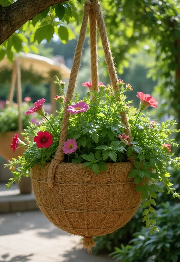 15 Stunning Hanging Pots That'll Transform Your Garden into a Paradise (You Won't Believe #7!) - 8. Hanging Baskets with Coco Coir Liners