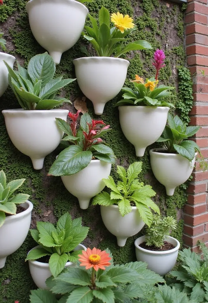 15 Stunning Hanging Pots That'll Transform Your Garden into a Paradise (You Won't Believe #7!) - 9. Elegant Ceramic Wall Planters