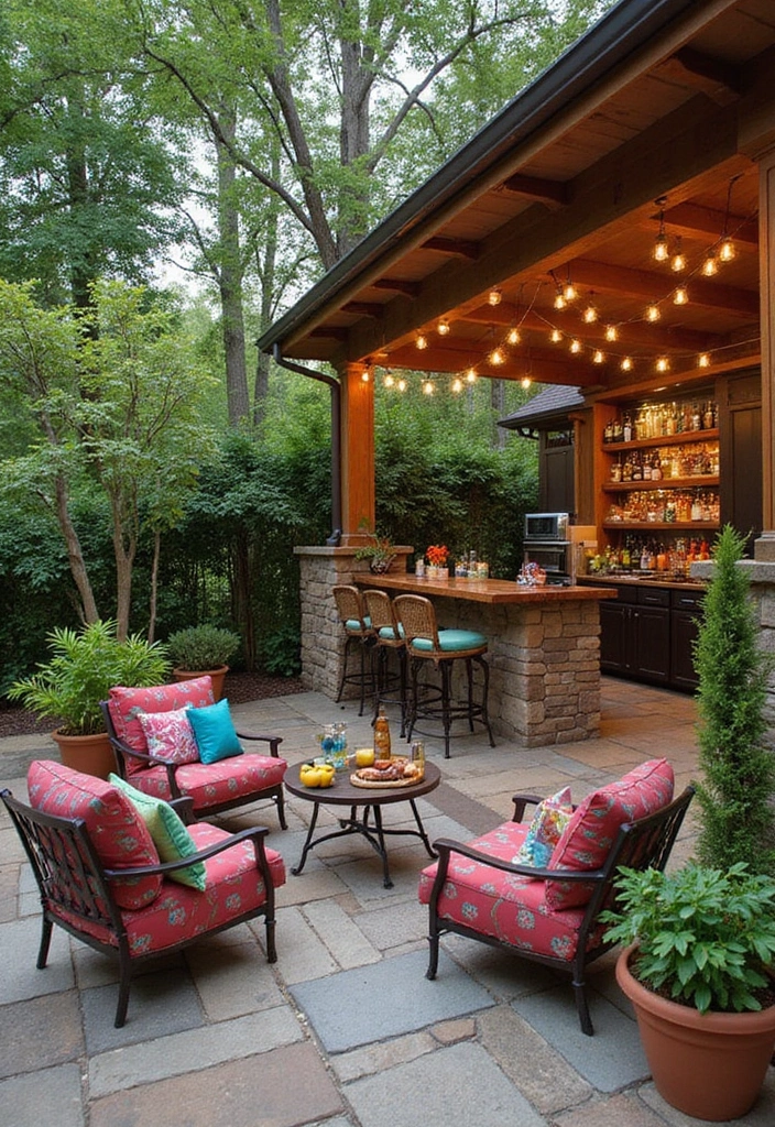 15 Stunning Home Bar Setup Ideas That Will Impress Your Guests (and You!) - 10. Outdoor Oasis